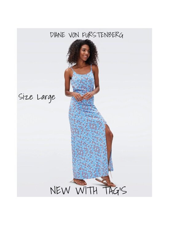 Diane Von Furstenburg Dresses & Skirts - New Diane Von Furstenberg Sky Blue Maxi Dress Size Large New With Tags